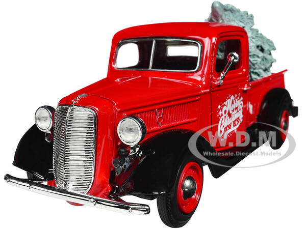 1937 Ford Pickup Truck Red and Black \