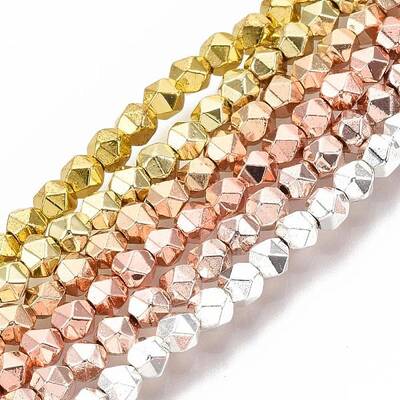 Electroplate Non-magnetic Synthetic Hematite Beads Strands