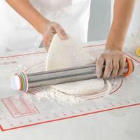 17 Inch Adjustable Thickness Rolling Pin, 1 Piece Stainless Steel Dough Roller with Measuring Function, Simple Durable Rollin...