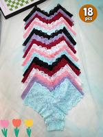 H 18 low-waisted, sexy lace panties for women.Breathable, skin-friendly,semi-transparent with stylish prints. Adorned with sm...