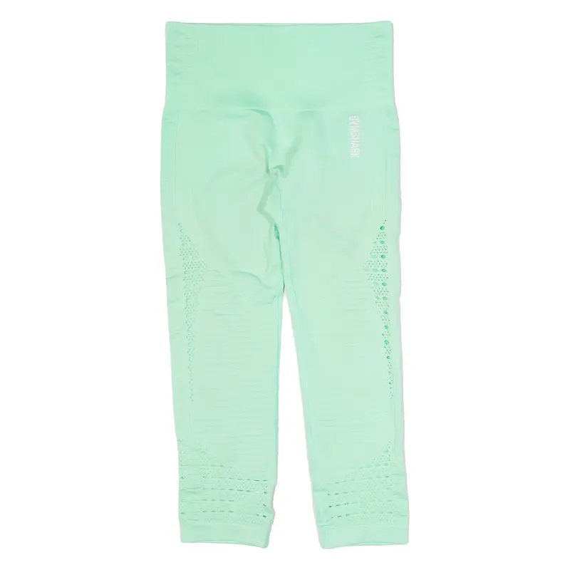 GYMSHARK 3/4 Length Activewear Womens Leggings Green Skinny XS W24 L20