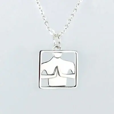 Namaste Silver-Plated Necklace - with Rhodium Plated Chain