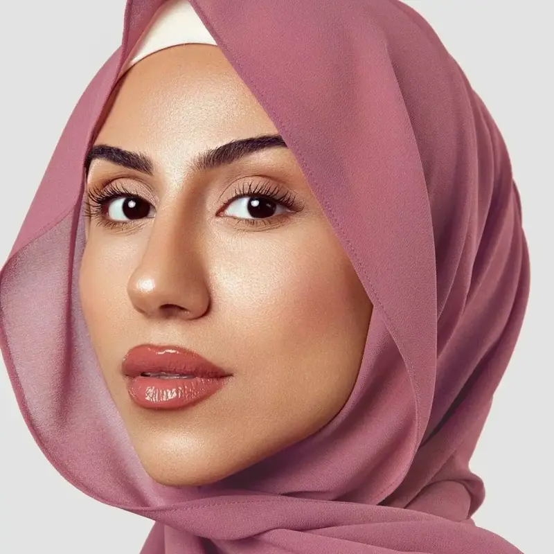 Women Classic Solid Color Chiffon Scarf, Breathable Lightweight Soft Long Shawl for All Seasons