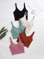 Women's Solid Color Sports Bra, Breathable Quick Drying Push Up Bra, Workout Clothes, Top, Gym Clothes, Ladies Sportswear for...