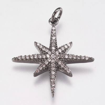 Brass Micro Pave Cubic Zirconia Pendants