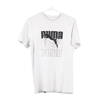 Puma Graphic T-Shirt - Small White Cotton
