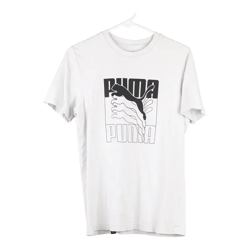 Puma Graphic T-Shirt - Small White Cotton
