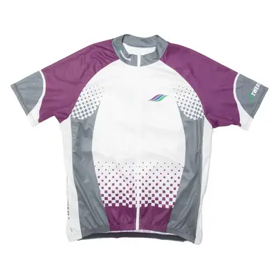 TWERENBOLD Full Zip Cycling Mens Jersey Purple 2XL