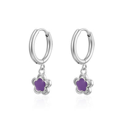 Non-Tarnish Stainless Steel Flower Dangle Earrings for Women