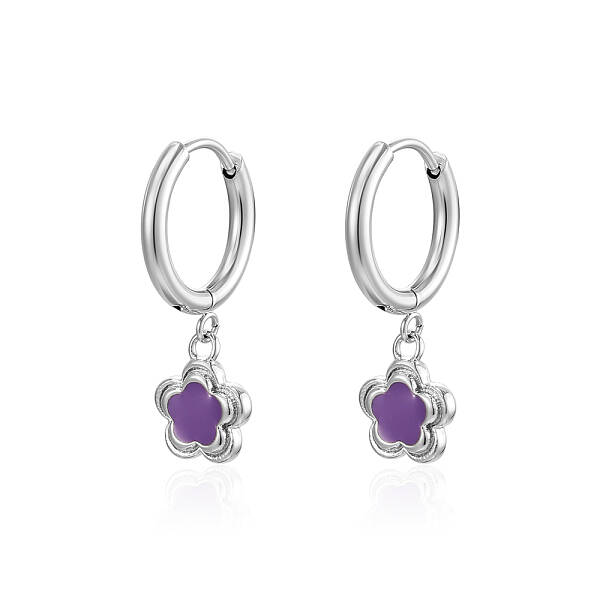 Non-Tarnish Stainless Steel Flower Dangle Earrings for Women