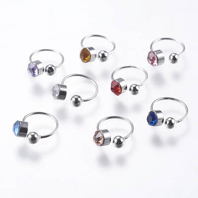 Brass Rhinestone Cuff Earrings
