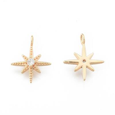 Brass Pave Clear Cubic Zirconia Pendants
