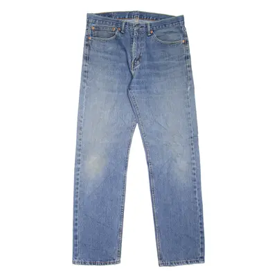 LEVI'S 505 Jeans Mens Blue Regular Straight Stone Wash W34 L34