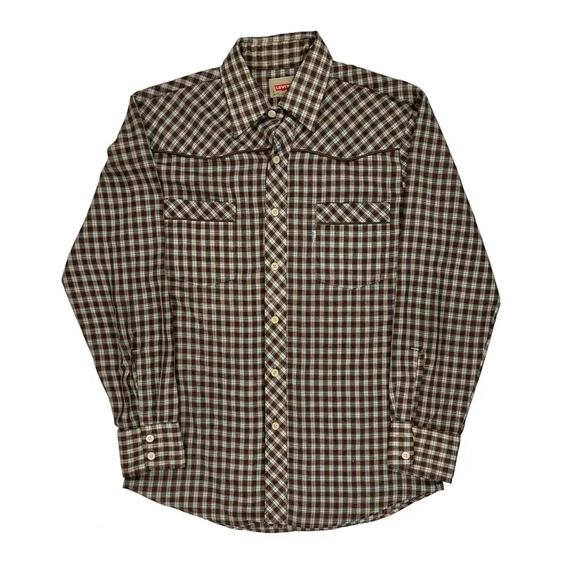 Western Style Levis Checked Shirt - Medium Multicoloured Cotton
