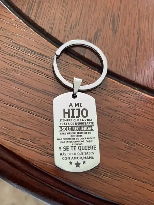 Fashion Letter Pattern Slogan Metal Keychain for Men & Women, Stainless Steel Keychain for Daily Use, Trendy All-match & Exqu...