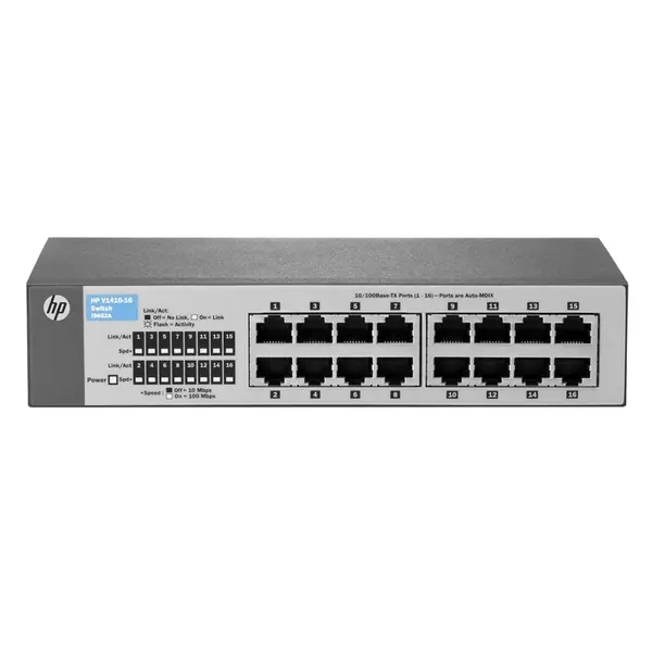 J9662AR HP OfficeConnect 1410 Series 1410-16 16 x 10/100Base-TX RJ-45 Ports Layer 2 Unmanaged Fast Ethernet Network Switch
