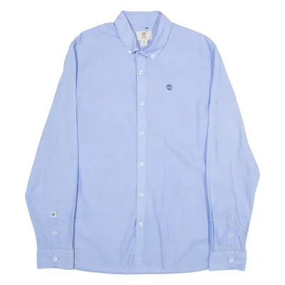 TIMBERLAND Slim Fit Mens Plain Shirt Blue Long Sleeve L