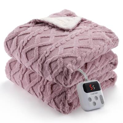 Garvee Electric Blanket Full Size - Thick Tufted Sherpa Heated Blanket with 10 Heating Levels and 10 Time Settings, ETL Certi...