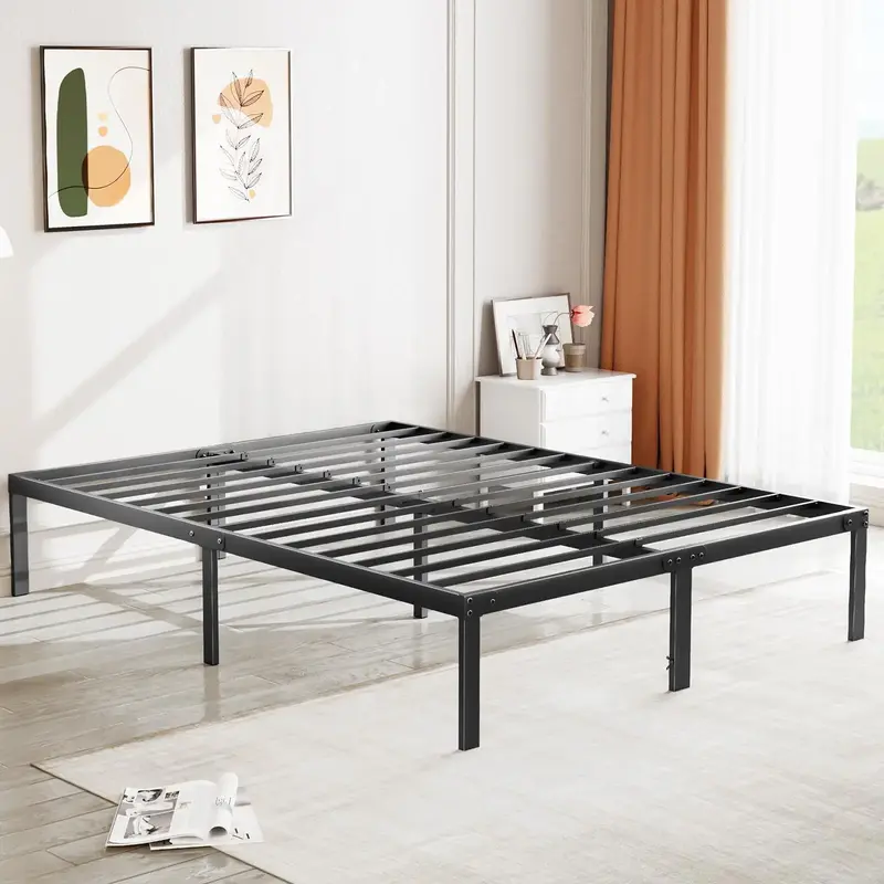 SweetFurniture Queen Bed Frame - Heavy Duty Metal Platform Bed Frames Queen Size with Storage Space under Frame, 14inches Stu...