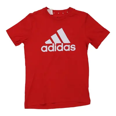 Age 13-14 Adidas Spellout T-Shirt - Medium Red Cotton