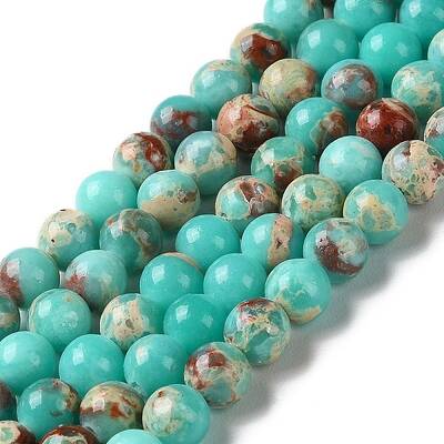 Synthetic Imperial Jasper Dyed Beads Strands