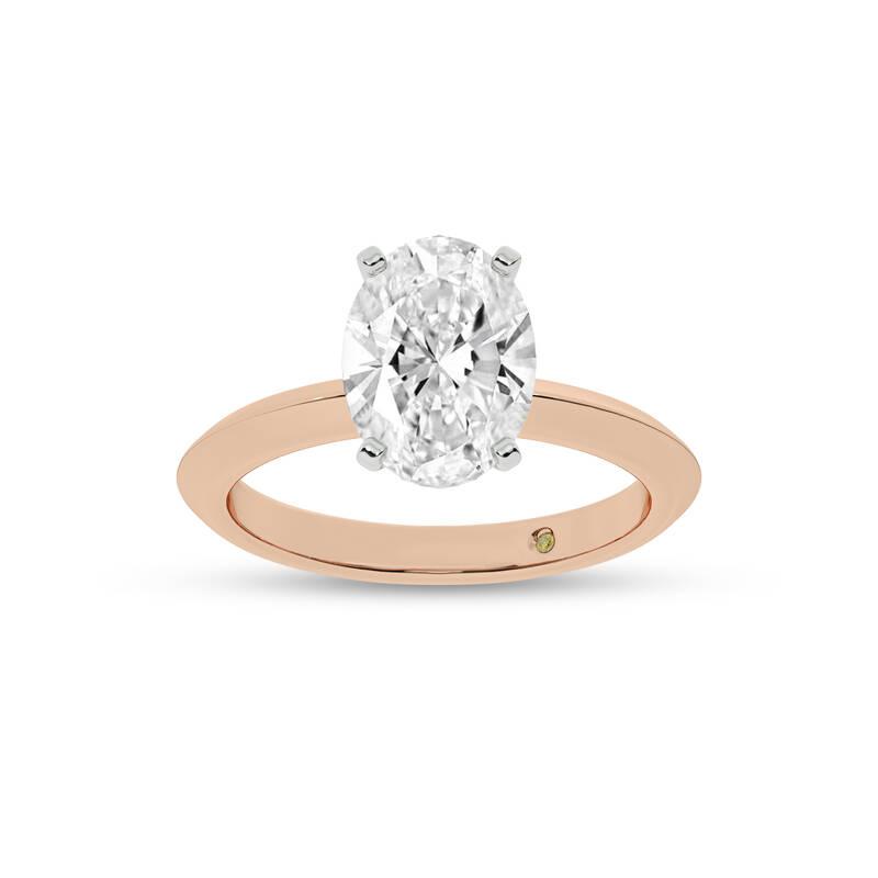 Prism Knife Edged Four Prong Oval Lab Grown Solitaire Diamond Ring | 14K Rose Gold 1 CT. TW.
