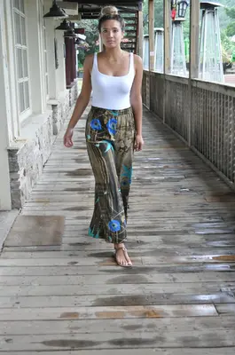 Rewilding Palazzo Pant - Upcycled | Size: L/XL | Color: Saturated