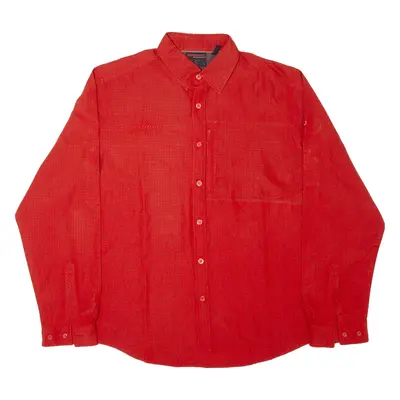 MAMMUT Mens Shirt Orange Check Long Sleeve L