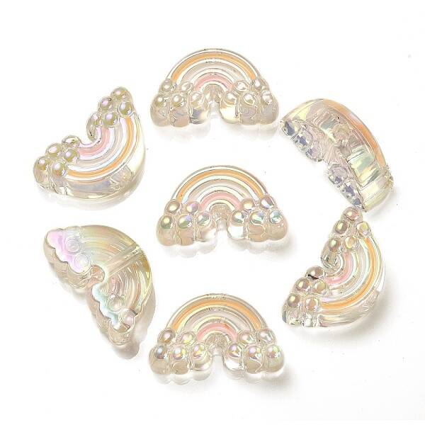 UV Plating Rainbow Iridescent Acrylic Enamel Beads