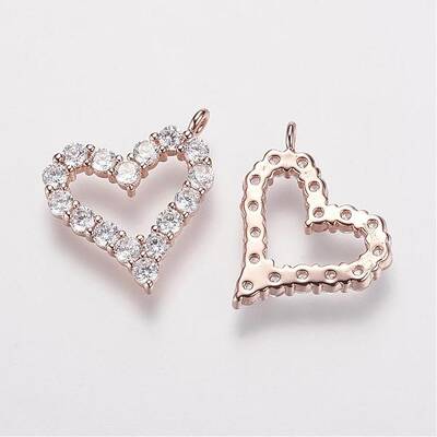 Brass Micro Pave Grade AAA Cubic Zirconia Charms