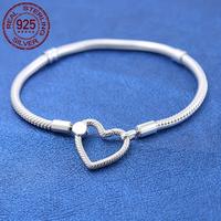 Vintage Elegant 925 Sterling Silver Heart Charm 1pc - Snake Chain Design Fits Beads & Pendants - Women's Fashion Jewelry for ...
