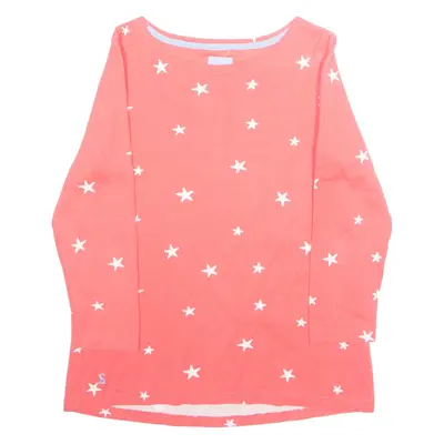 JOULES Womens Printed Top Pink Long Sleeve Spotted UK 12