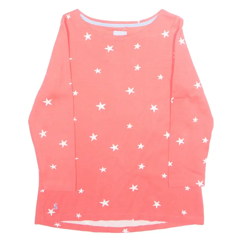 JOULES Womens Printed Top Pink Long Sleeve Spotted UK 12