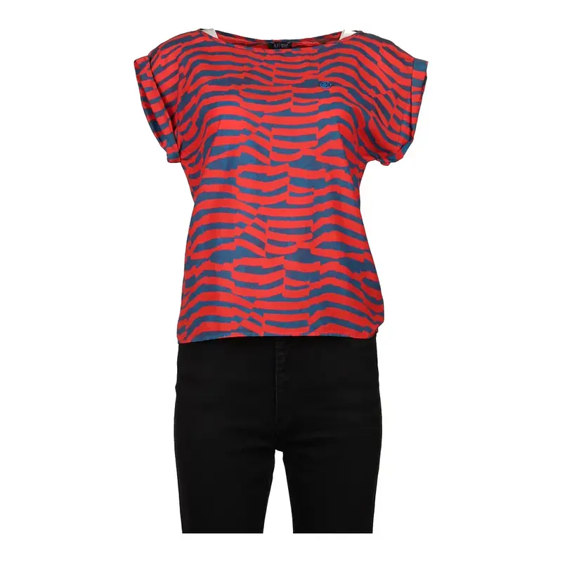Armani Jeans Top - Large Red Cotton Blend