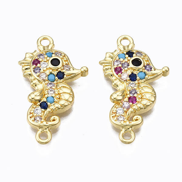 Brass Micro Pave Cubic Zirconia Links Connectors