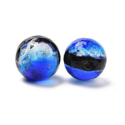 Handmade Silver Foil Glass Beads