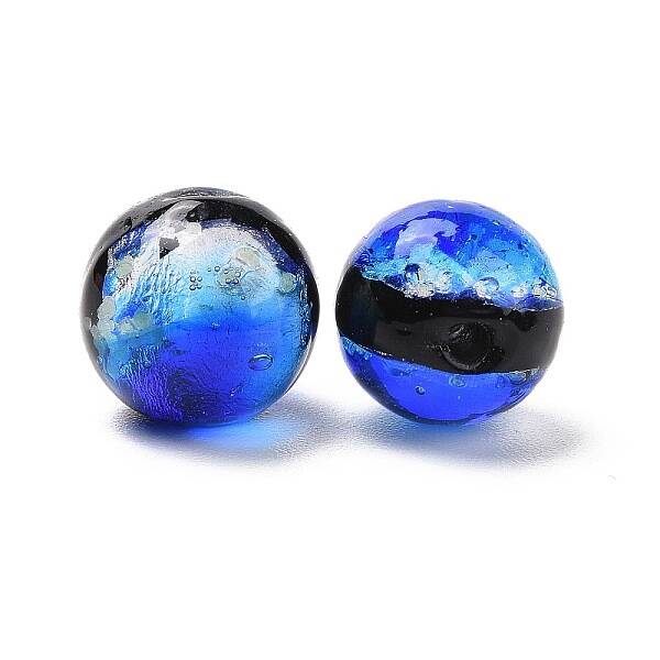 Handmade Silver Foil Glass Beads