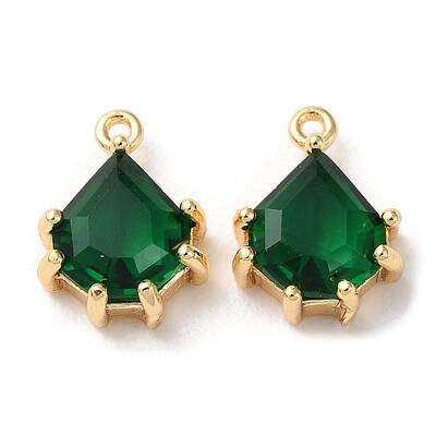 Real 18K Gold Plated Brass Micro Pave Cubic Zirconia Charms