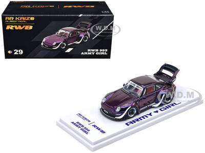 RWB 993 Army Girl Candy Purple Metallic AR Kaizo Series 1/64 Diecast Model Car by Almost Real