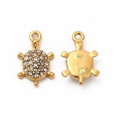 Ion Plating(IP) 316 Surgical Stainless Steel with Crystal Rhinestone Charms