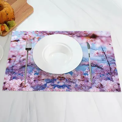 Mount Fuji Cherry Blossoms Scape Set Of 4 Placemats - Aperturee