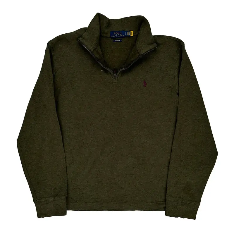 Estate Rib Polo By Ralph Lauren 1/4 Zip - Small Green Cotton
