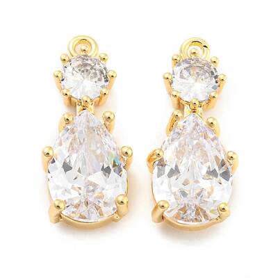Real 18K Gold Plated Brass with Glass Pendants