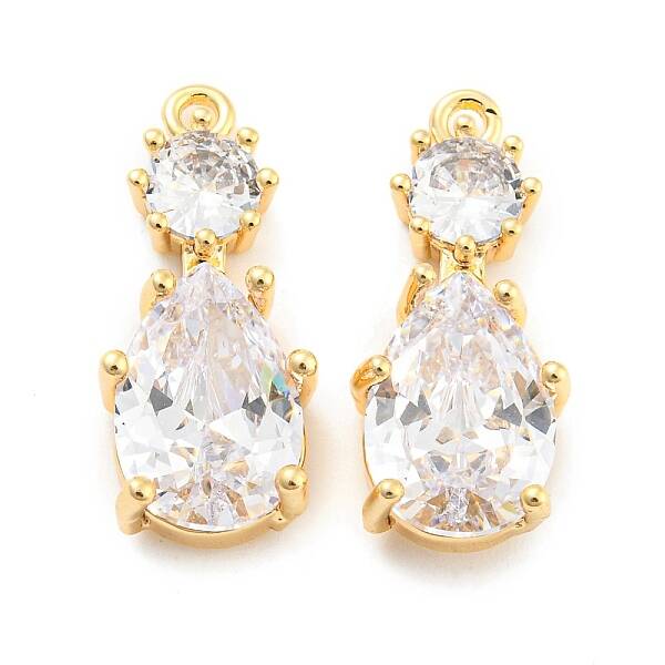 Real 18K Gold Plated Brass with Glass Pendants