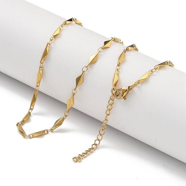 304 Stainless Steel Rhombus Link Necklaces