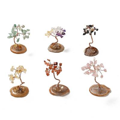 Natural Gemstone Chips Tree Display Decorations