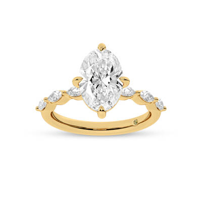 Cabo Oval Lab Grown Diamond Engagement Ring | 18K Yellow Gold 2 5/8 CT. TW.