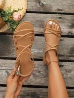 Women's Fashionable Boho Style Braided Design Flat Sandals, Sandals For Summer, Fashionable Shoes for Daily Wear, Girl