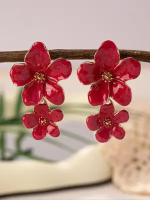 Fashion Flower Design Dangle Earrings, Boho Style Jewelry for Women for Party, Daily Clothing Decor, Trendy All-match & Exqui...