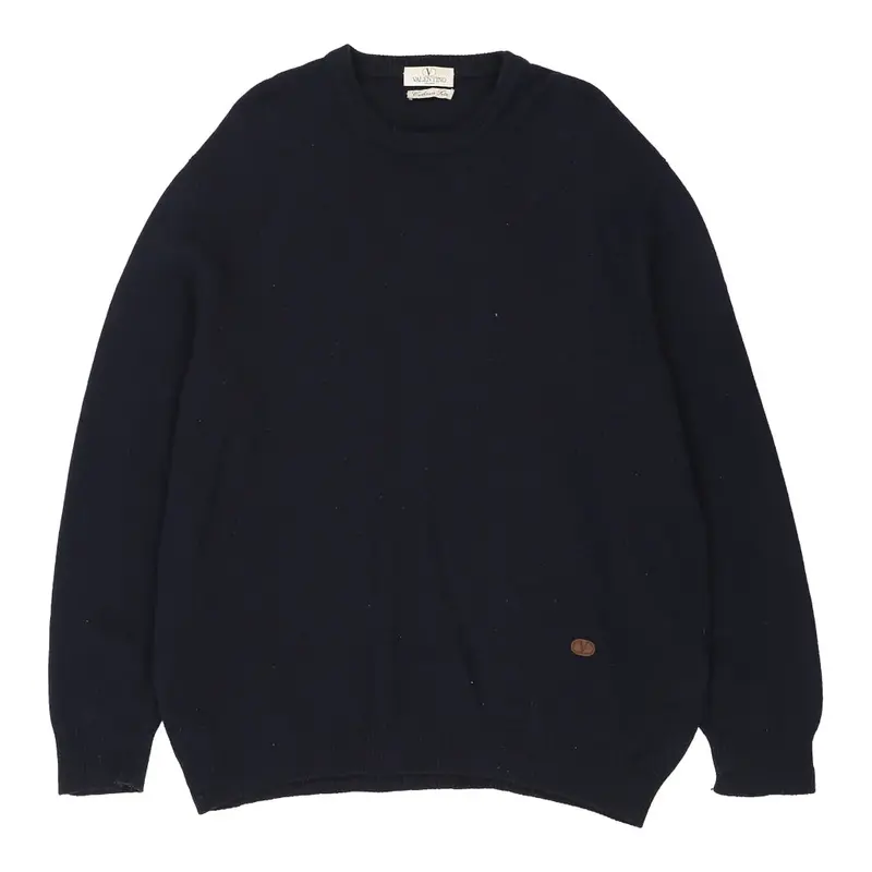 Valentino Jumper - Large Navy Cashmere Blend